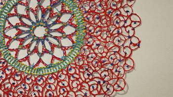 Central Park's Arsenal Gallery displays contemporary wreaths.